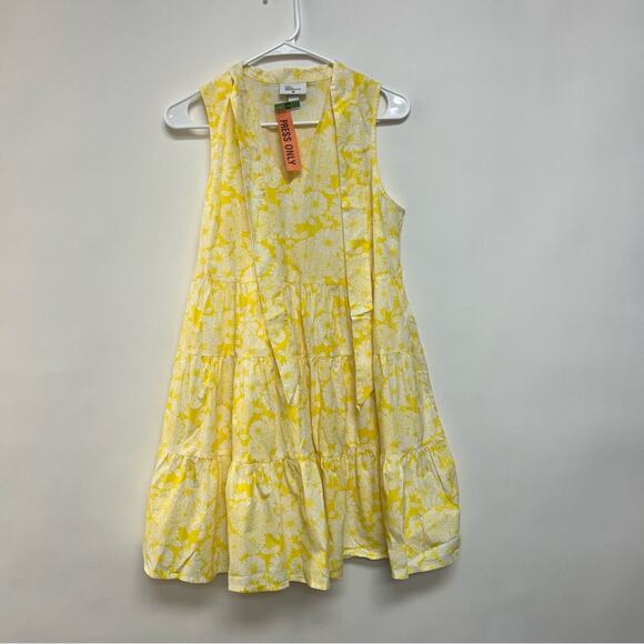 Lisa Marie Fernandez Butter Yellow Tiered Mini Dress Babydoll Flowy Floral XS - Picture 5 of 12